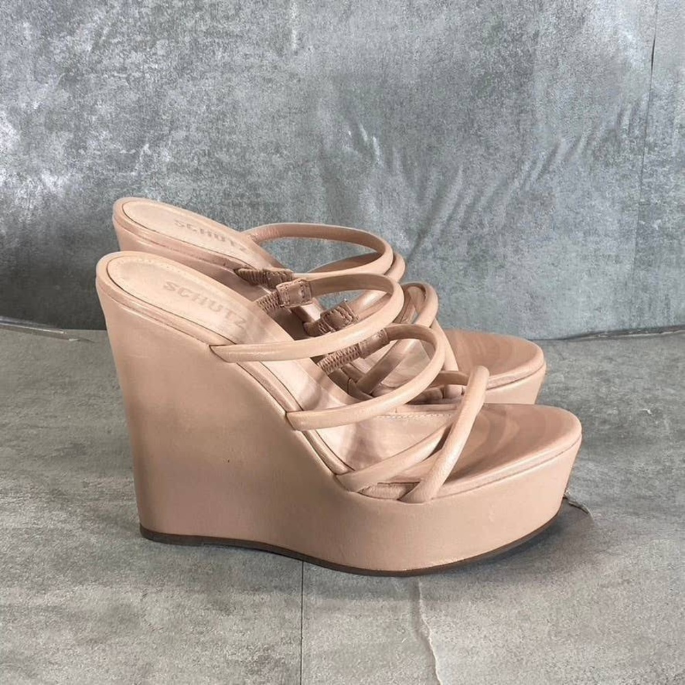 Schutz Cari Platform Wedge Sandals 10B Sweet Rose Color